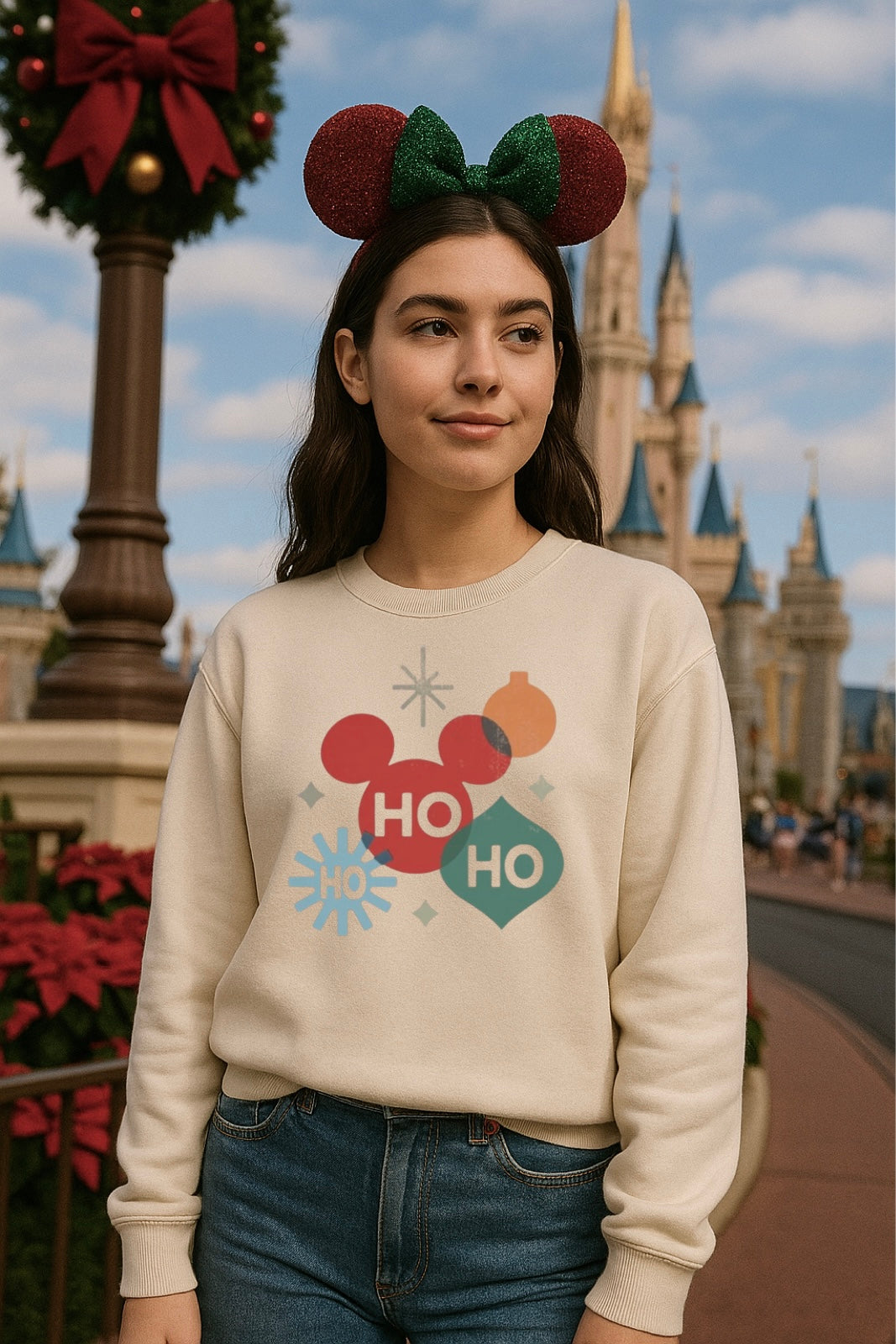 Retro Mouse Ornament Christmas Kids Sweatshirt