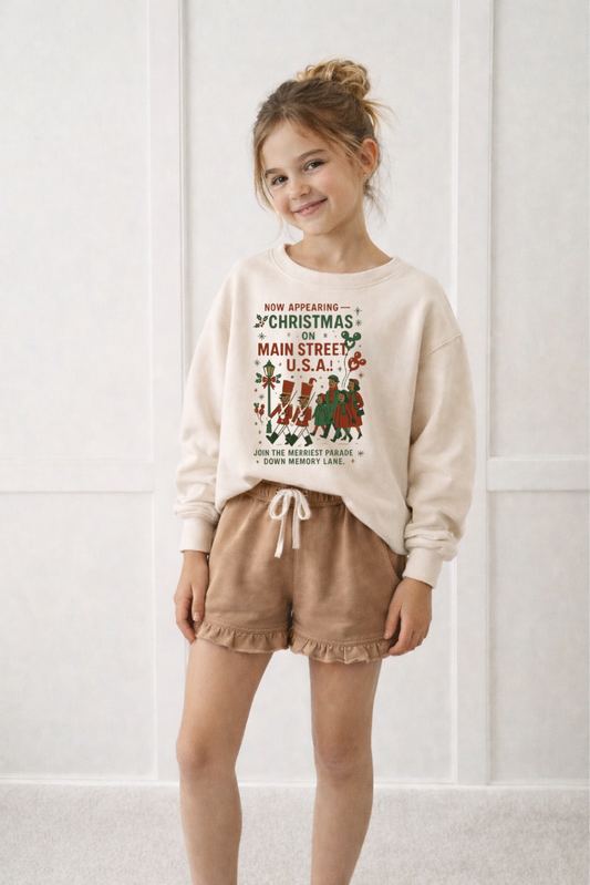 Kids Core Cotton Ruffle Shorts in Dune