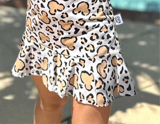Kids Handcrafted Cheetah Safari Tennis Skirt