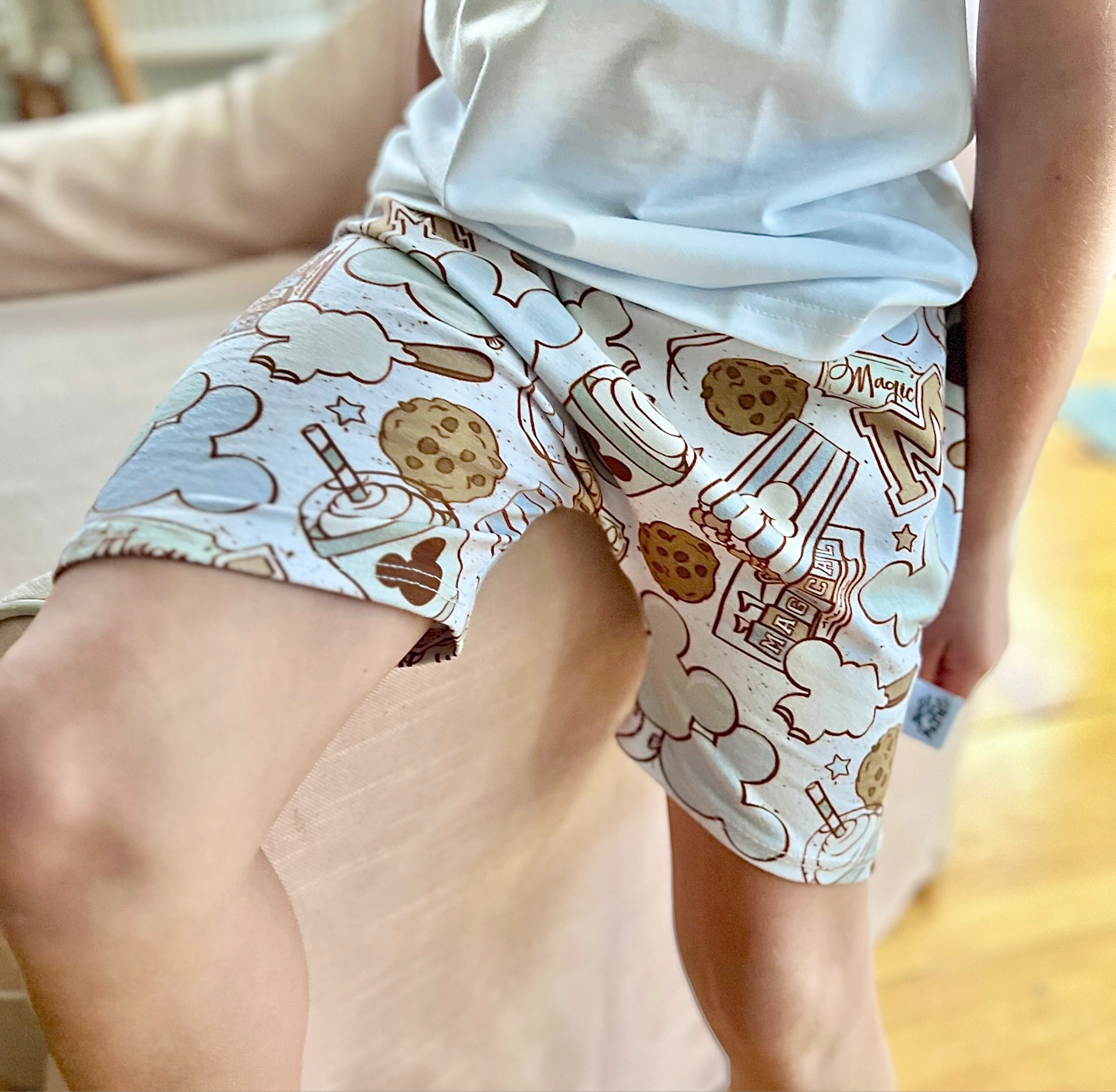 Kids Handcrafted Blue Park Treats Crew Shorts