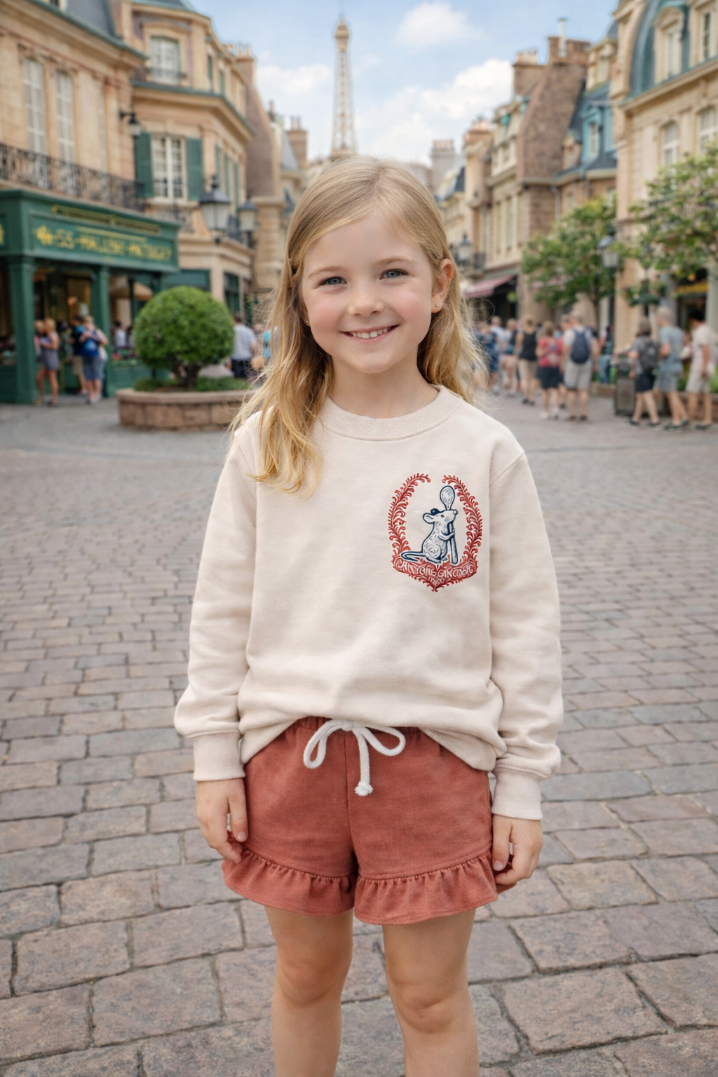 Kids Handcrafted Le Petite Chef Badge Park Weight Crewneck