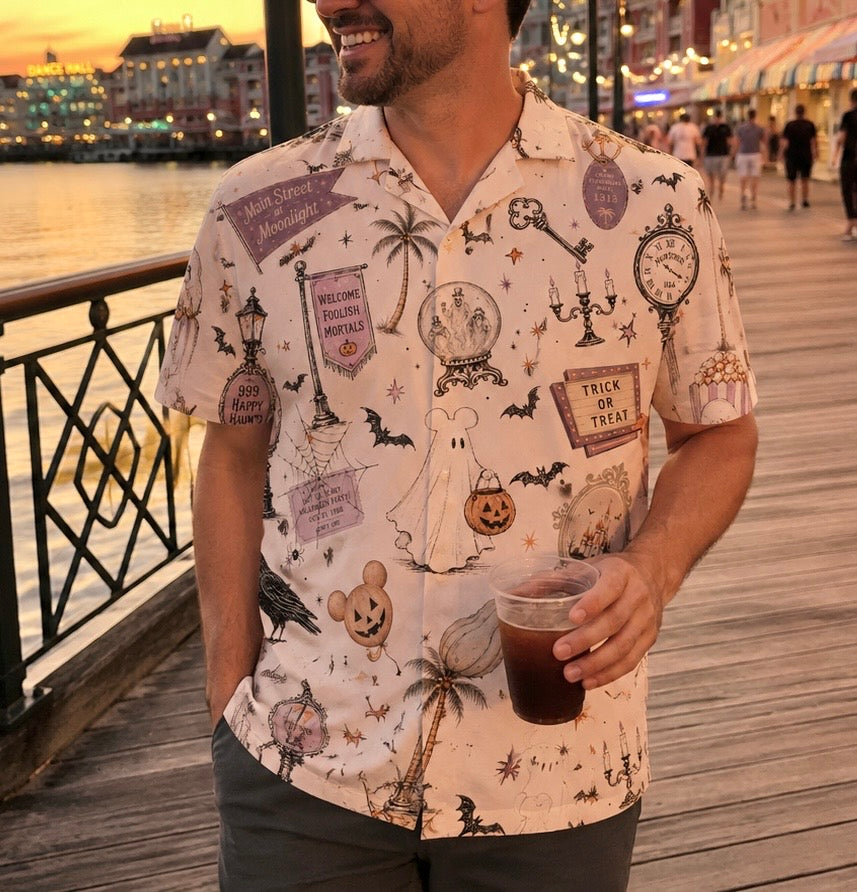 Happy Haunts Men’s Resortech™ Button-Down