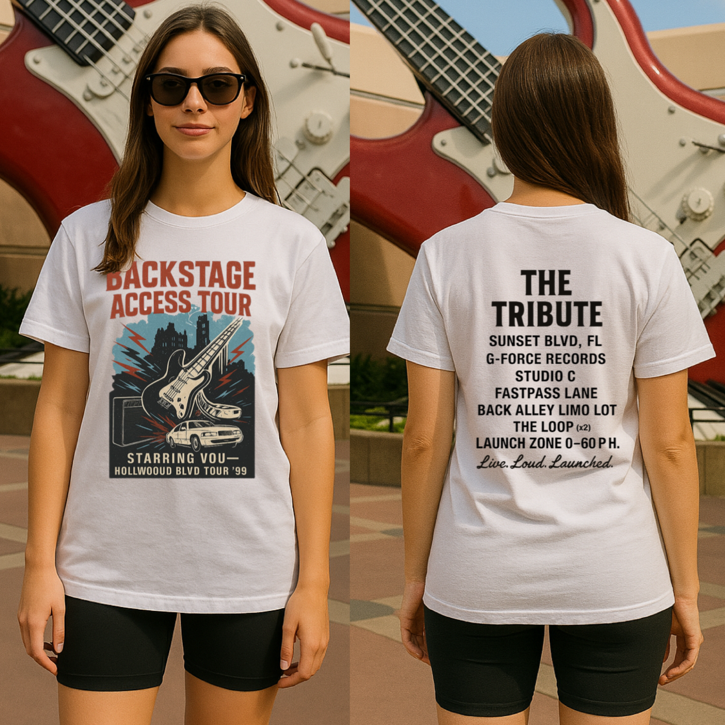 Rock n’ Roll Tribute Coaster Family Graphic Tee