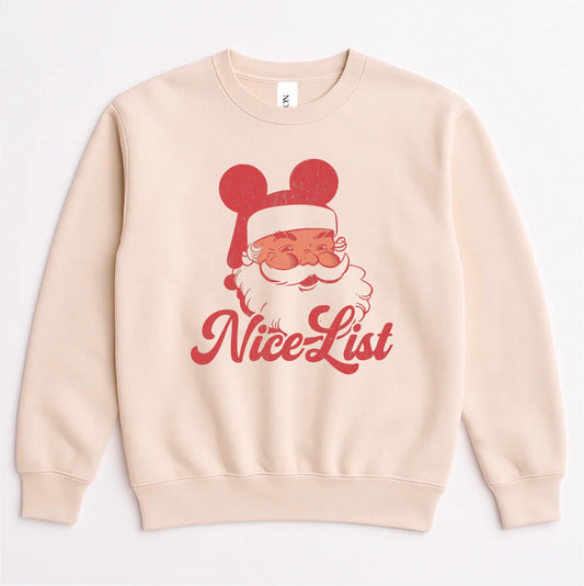 Nice List Santa Mouse Christmas Family Sweatshirt