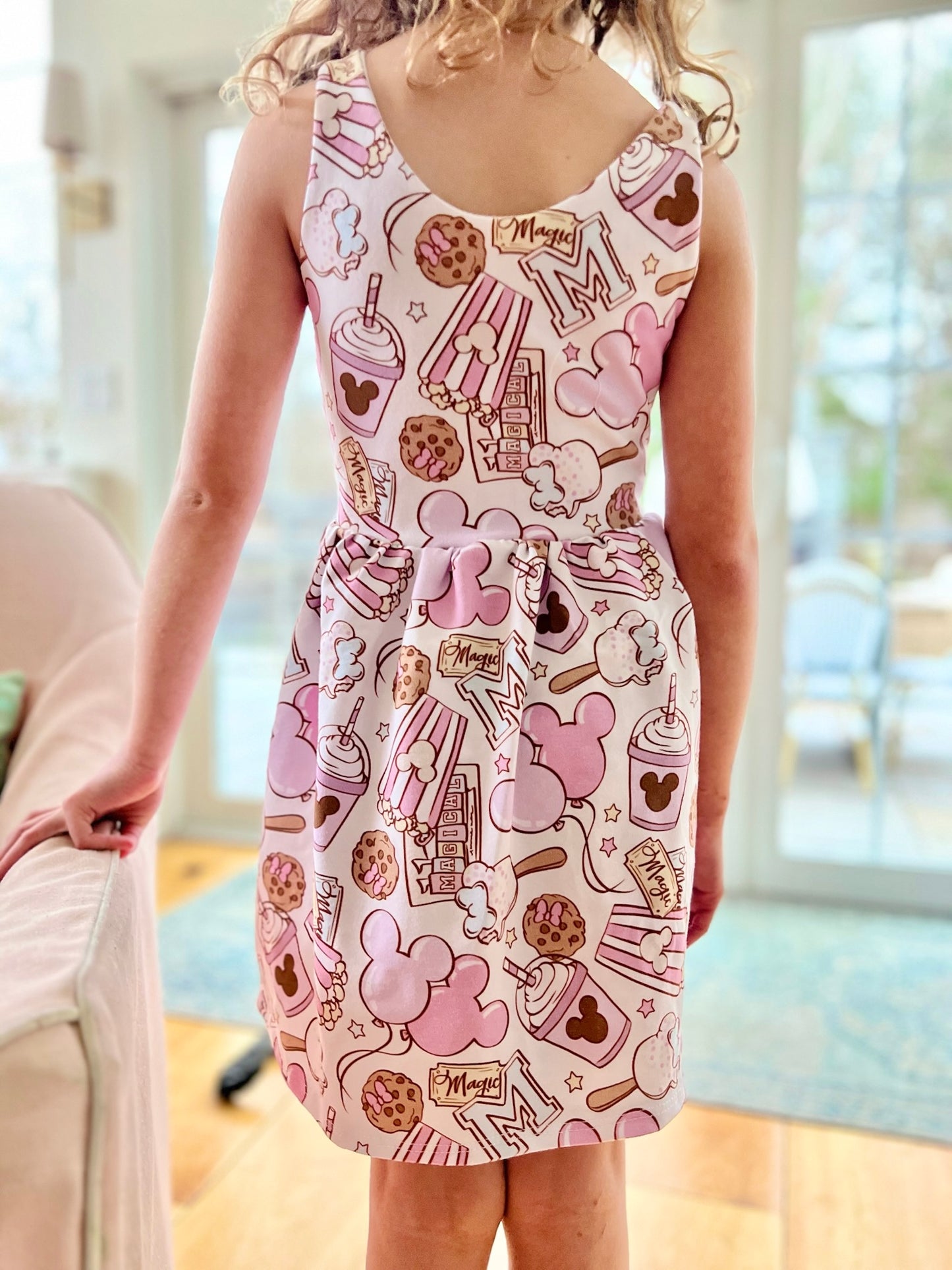 Kids Handcrafted Pink Park Treats Twirl Dress