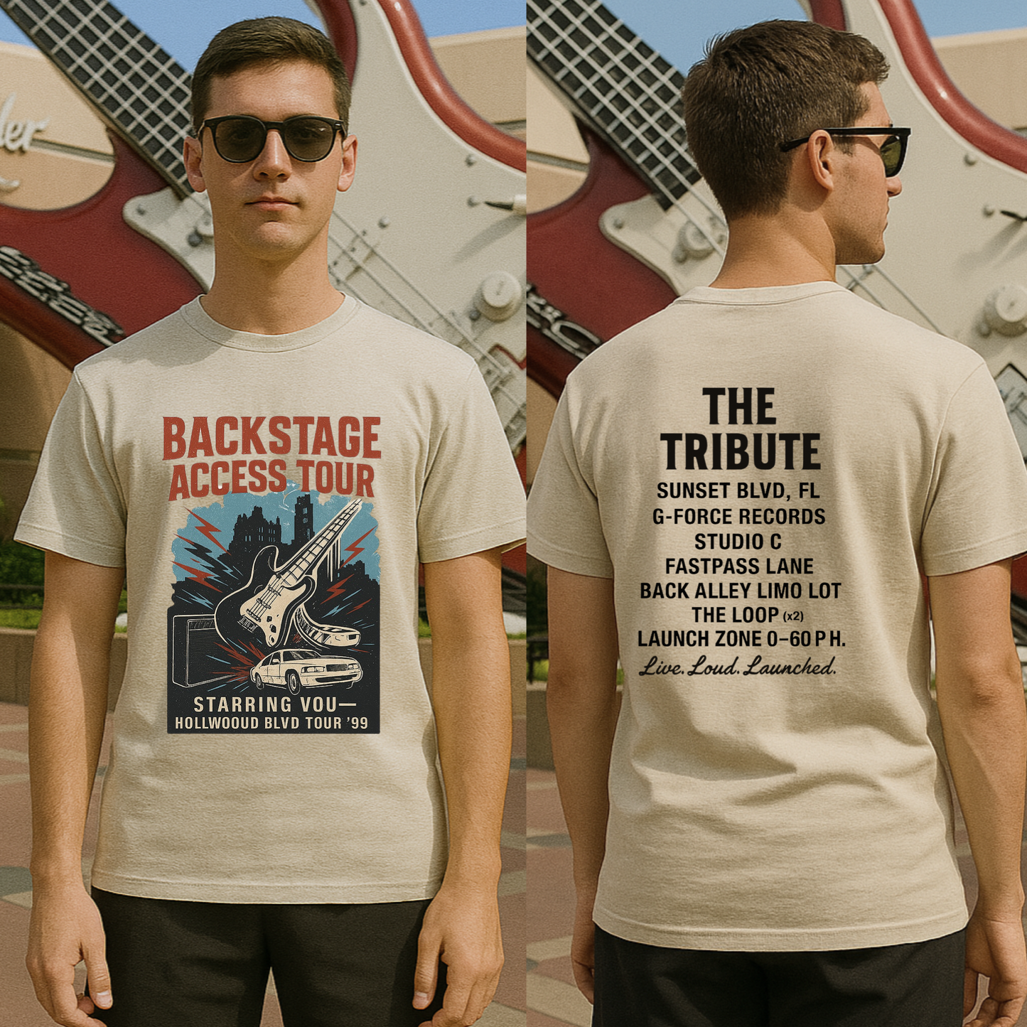 Rock n’ Roll Tribute Coaster Family Graphic Tee