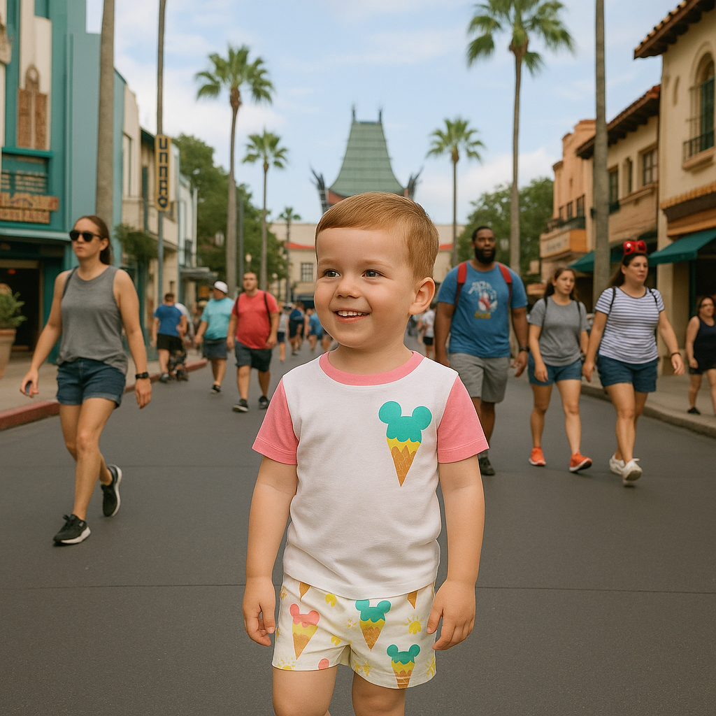 Kids Handcrafted Mouse Ice Cream Neon Top & Optional Bottoms