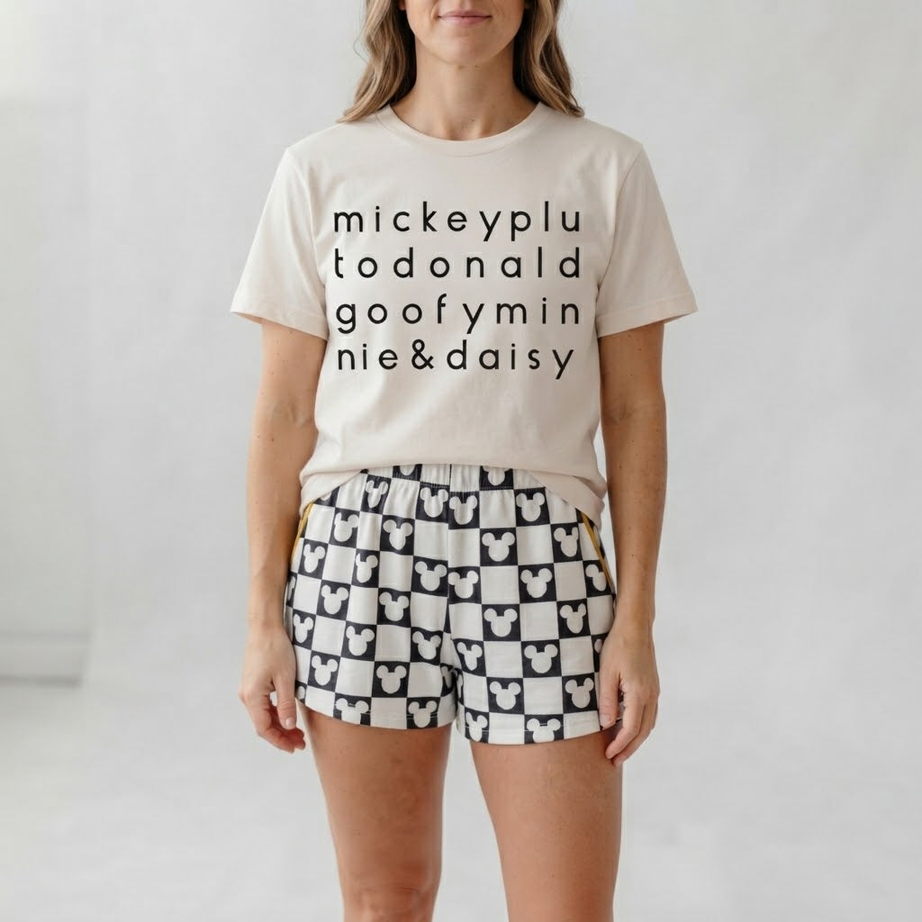 Monochrome Mouse Checks | Women’s Clubhouse Cotton™ Breezy Shorts