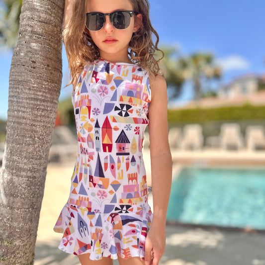 Kids Handcrafted Small World Tennis Dress