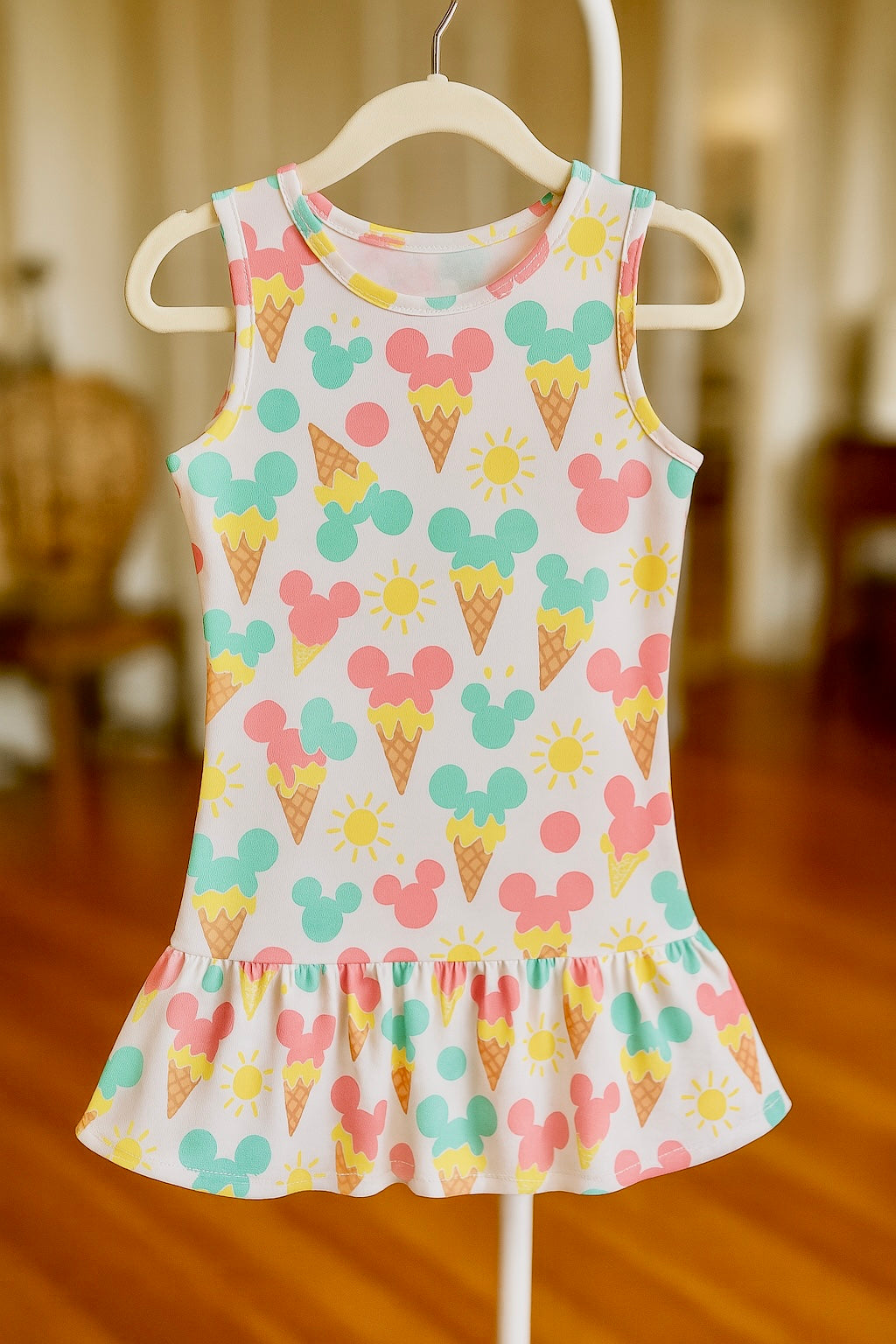 Kids Handcrafted Mouse Ice Cream Tennis Dress