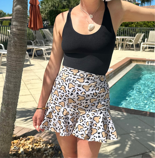 Adult Handcrafted Cheetah Safari Tennis Skirt