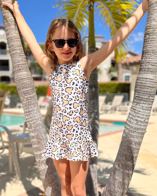 Kids Handcrafted Cheetah Safari Tennis Dress