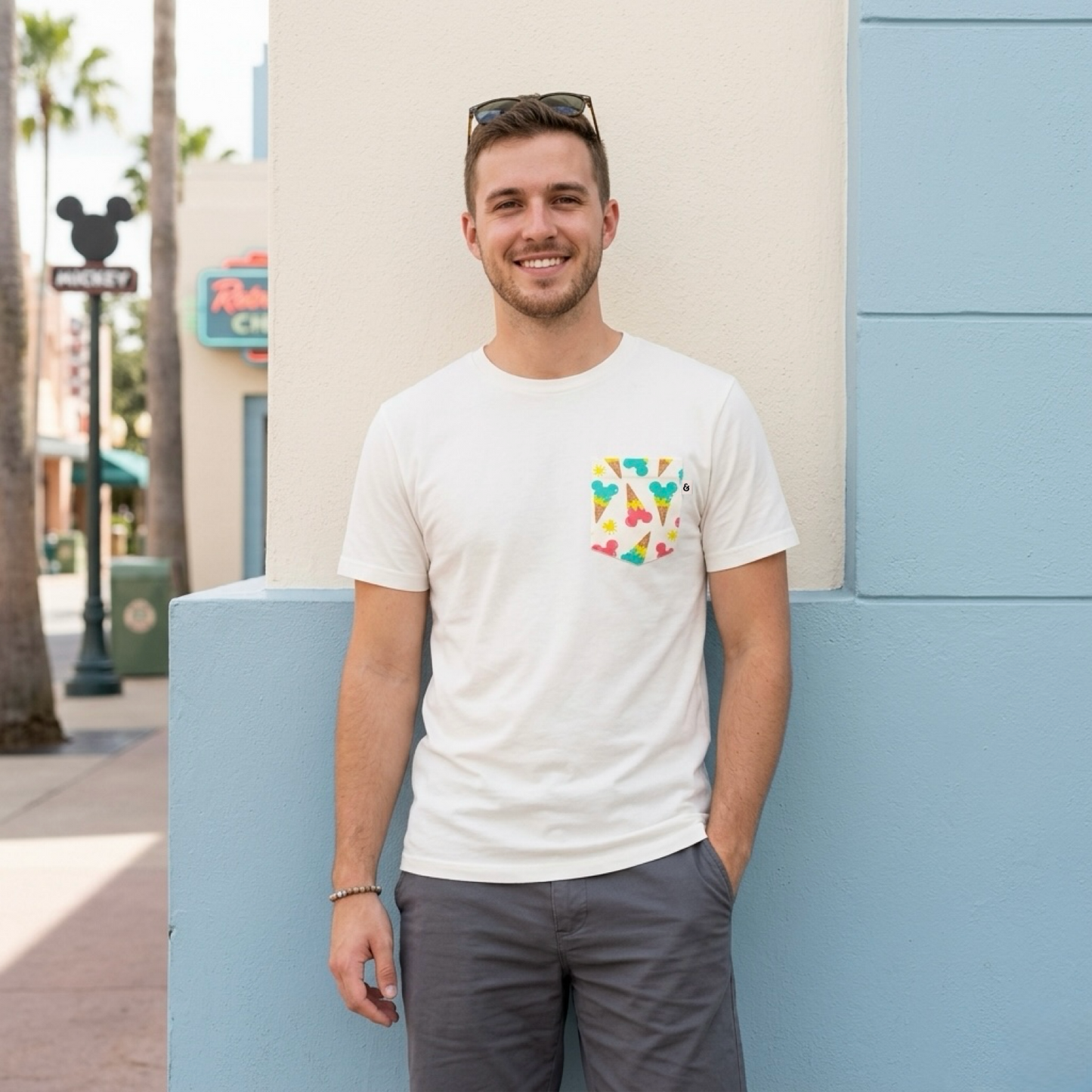 Adult Handcrafted Mouse Ice Cream Pocket Tee