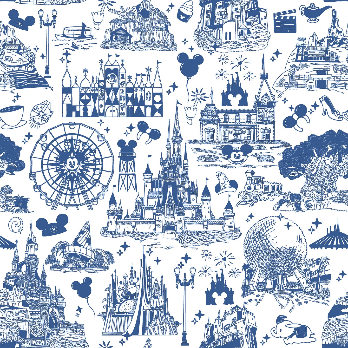 Womens Theme Park Toile Performance Seamless Tank