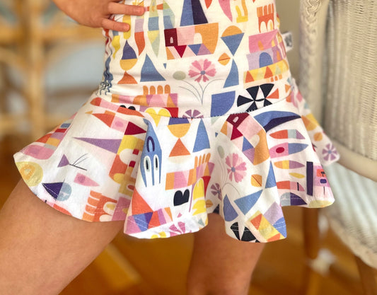 Kids Handcrafted Small World Tennis Skirt