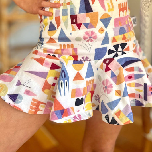 Kids Handcrafted Small World Tennis Skirt