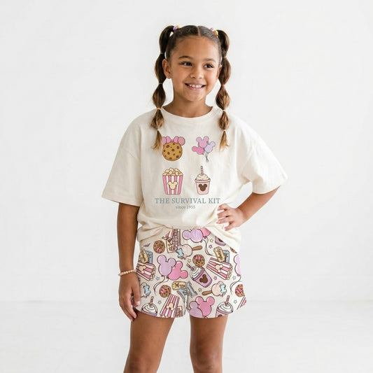 Girls Pink Park Treats Essential Cotton Breezy Shorts