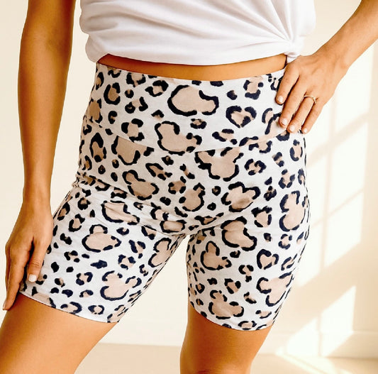 Adult Handcrafted Cheetah Safari Bike Shorts