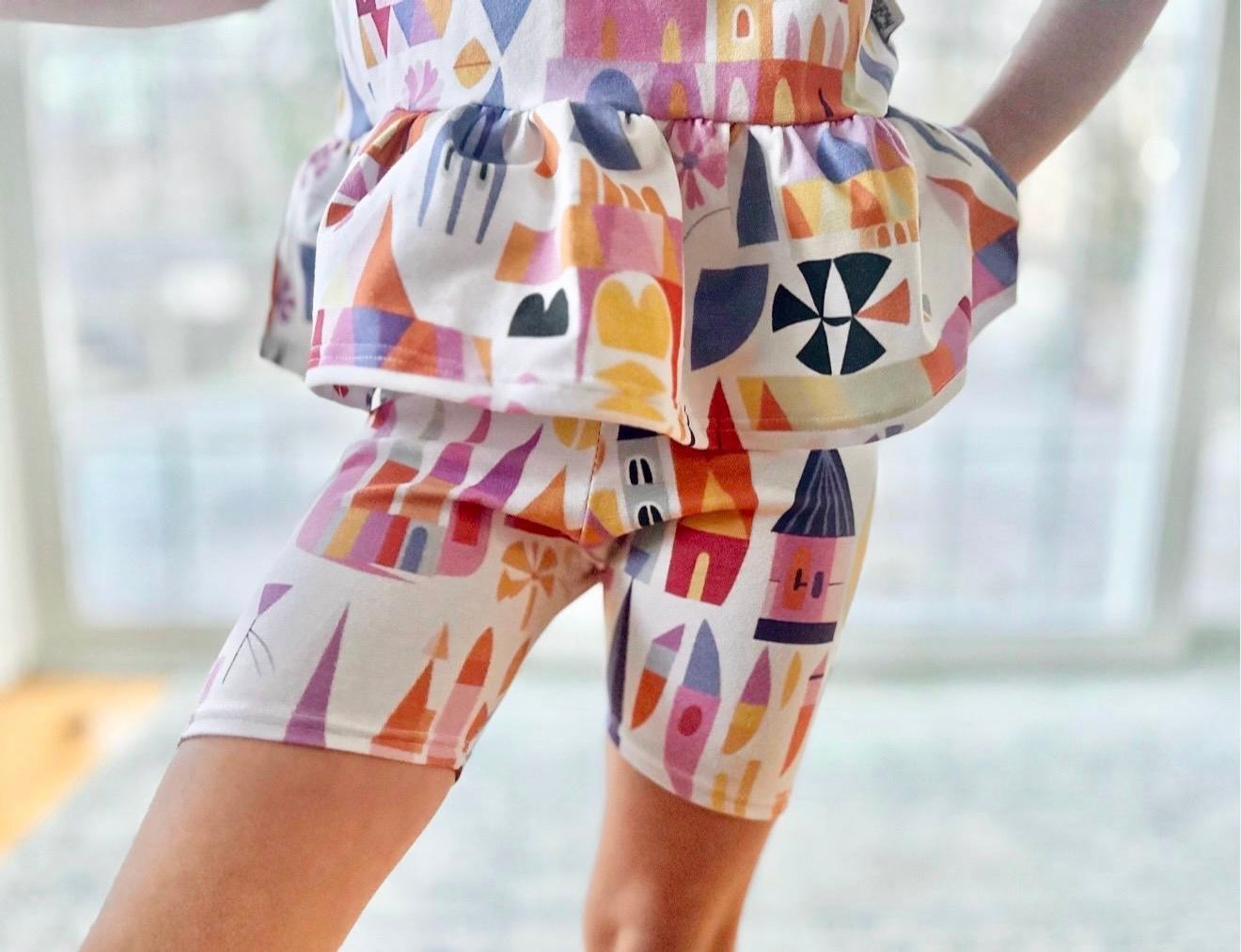 Kids Handcrafted Small World Ruffle Tank & Optional Bottoms