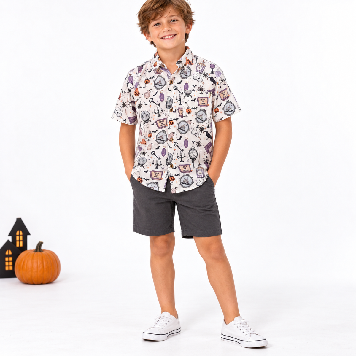 Happy Haunts | Boys Resortech™ Button-Down