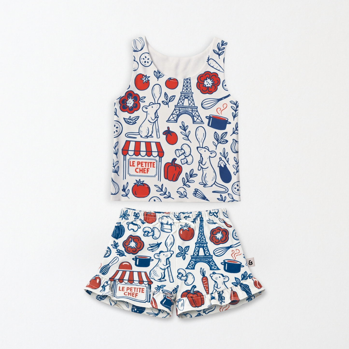 Girls Le Petite Market Performance Seamless Tank + Shorts Set