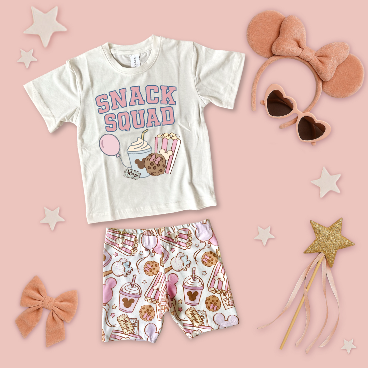 Kids Pink Park Treats Graphic Tee & Optional Bottoms
