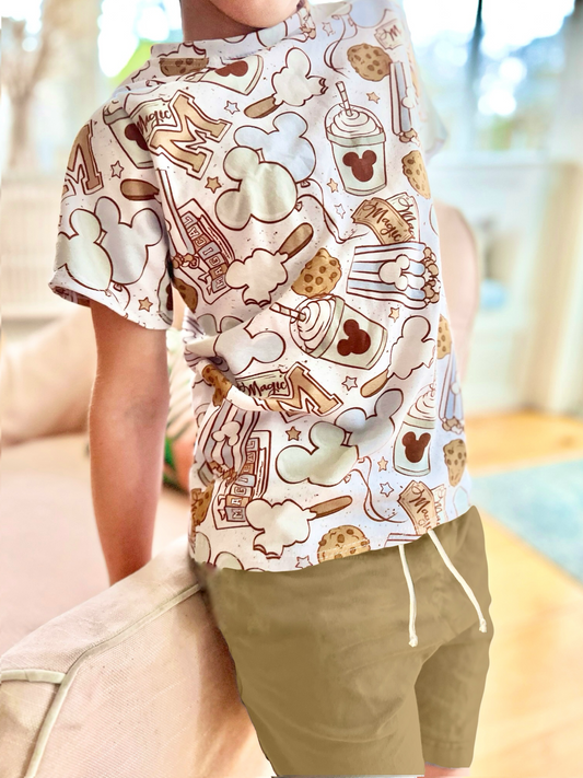Kids Handcrafted Blue Park Treats Tee & Optional Bottoms