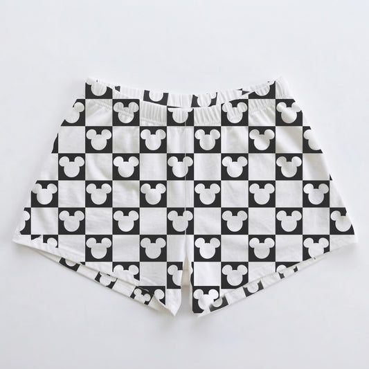 Monochrome Mouse Checks | Girls Clubhouse Cotton™ Breezy Shorts