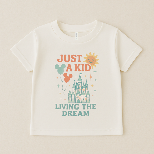 Just a Kid Living the Dream Family Graphic Tee