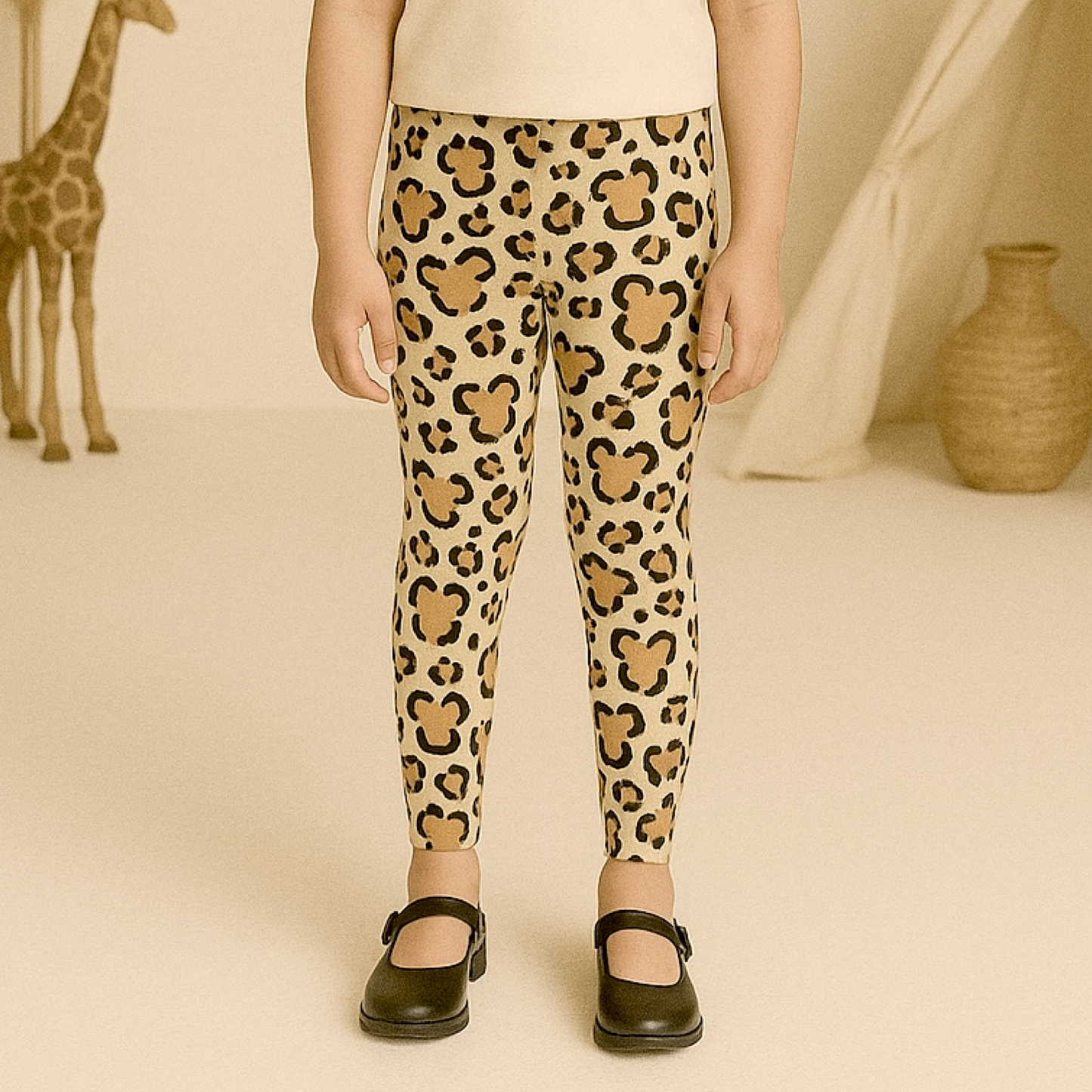 Kids Handcrafted Cheetah Safari Leggings