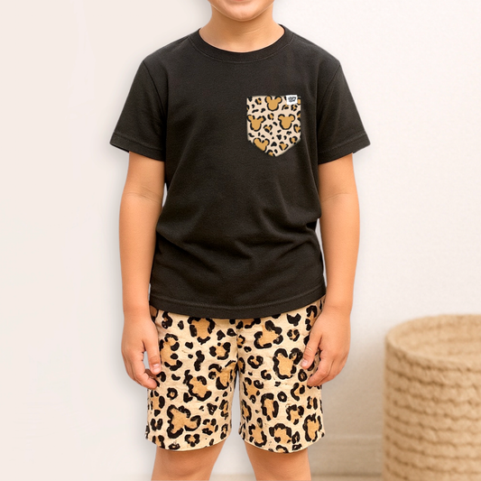 Kids Safari Pocket Tee Family Graphic Tee | Black