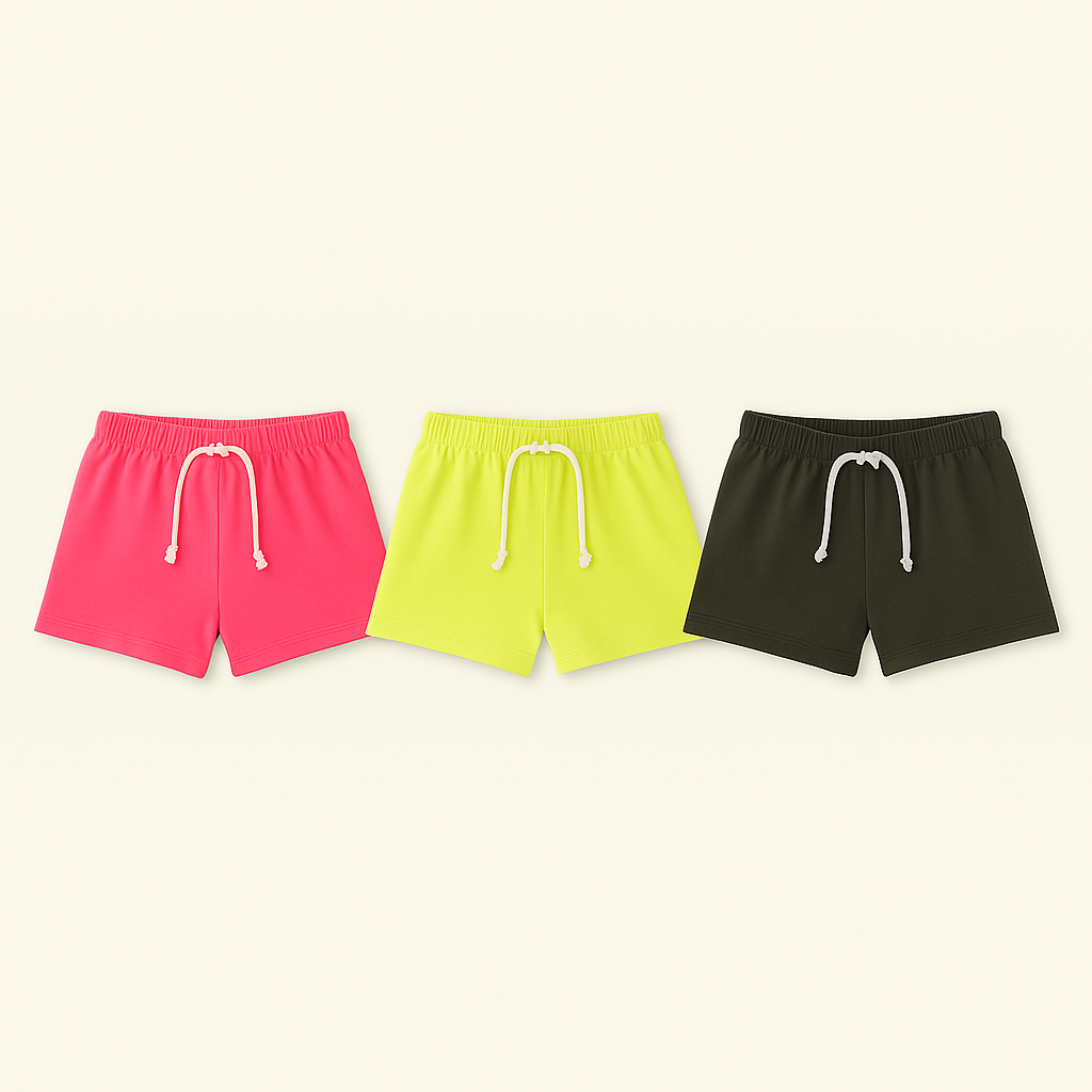 Kids Handcrafted Citrus Neon Crew Shorts