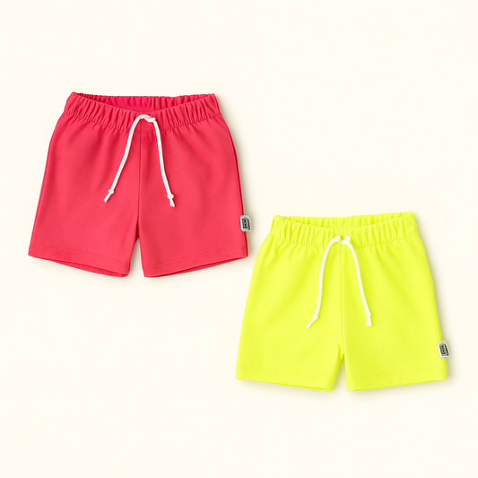 Kids Handcrafted Citrus Neon Crew Shorts