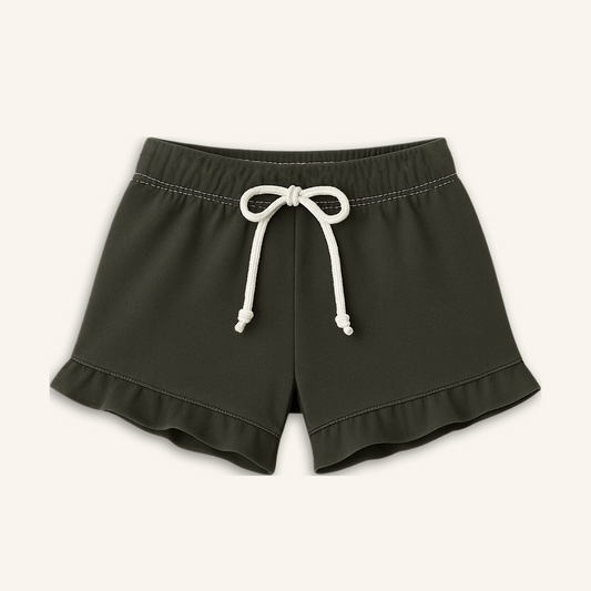 Kids Handcrafted Onyx Ruffle Shorts