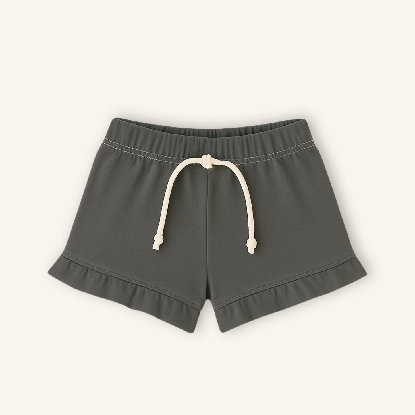 Kids Handcrafted Slate Ruffle Shorts