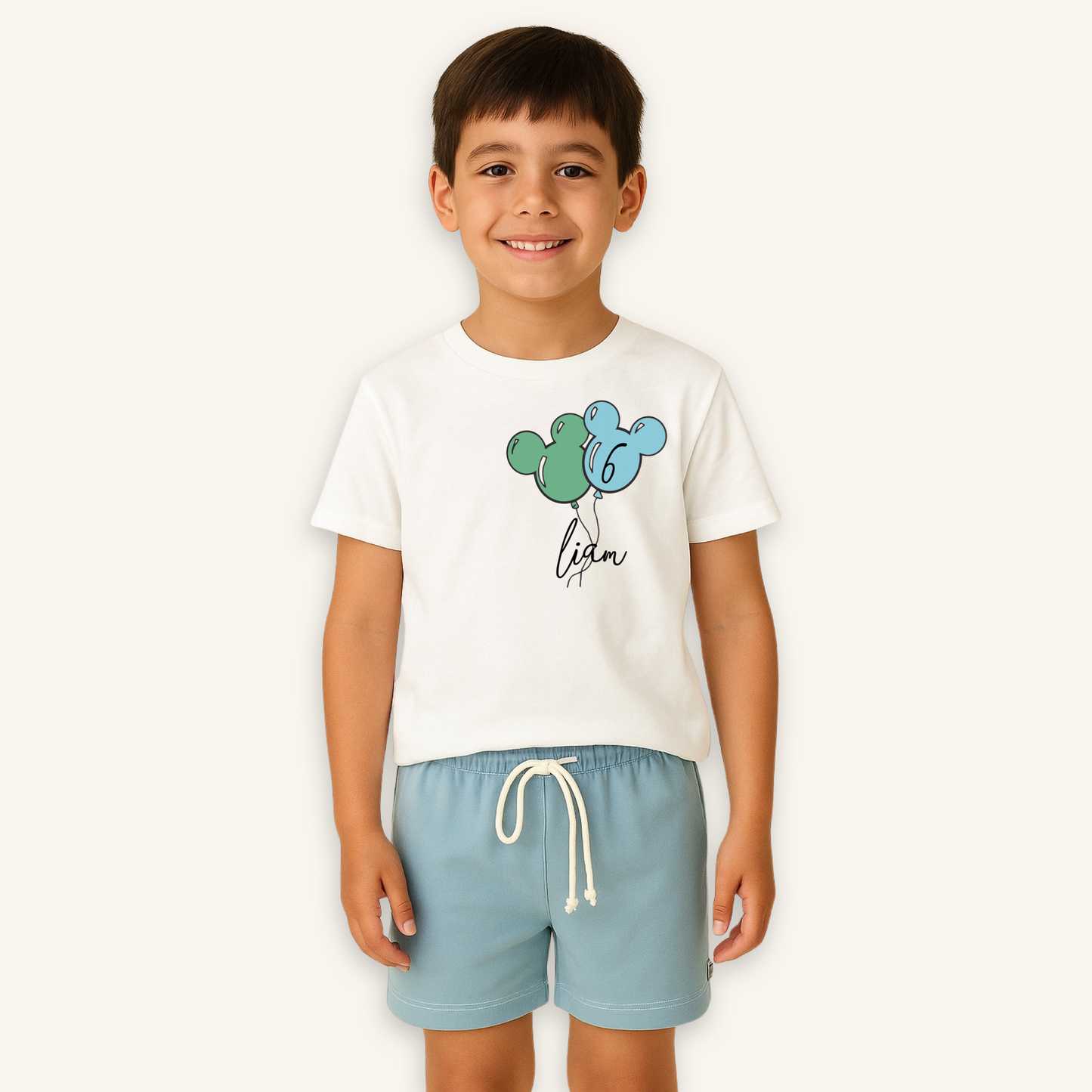 Kids Mouse Balloon Customizable Graphic Optional Bottoms