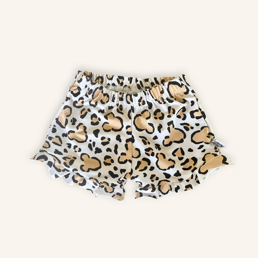 Kids Handcrafted Cheetah Safari Ruffle Shorts