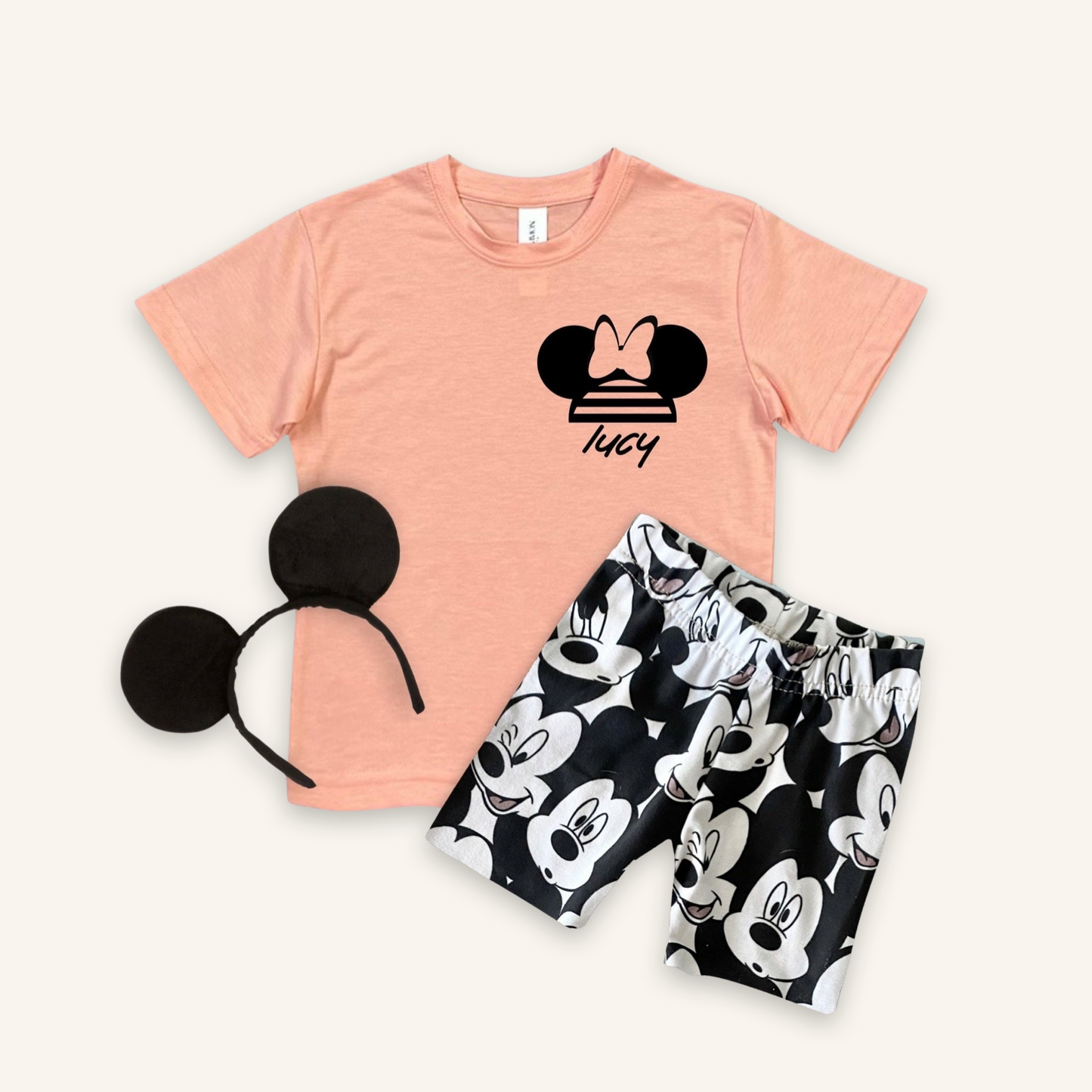Kids Monochrome Mouse Customizable Top & Optional Bottoms