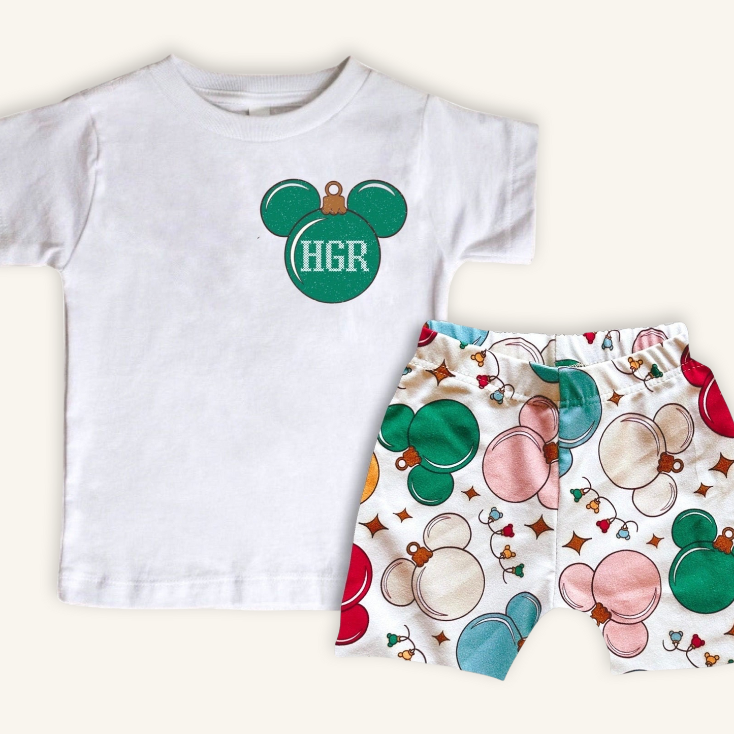 Kids Mouse Ornament Customizable Graphic Tee & Optional Bottoms