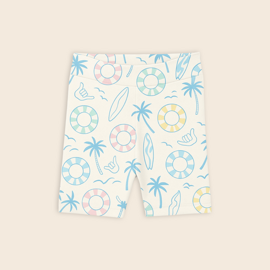 Kids Handcrafted Bike Shorts in Atlantic Surf