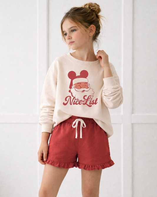 Nice List Santa Mouse Christmas Kids Park Weight™️ Pullover