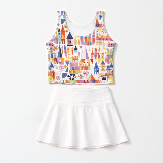 Girls Small World Performance Seamless Tank + Skirt Set