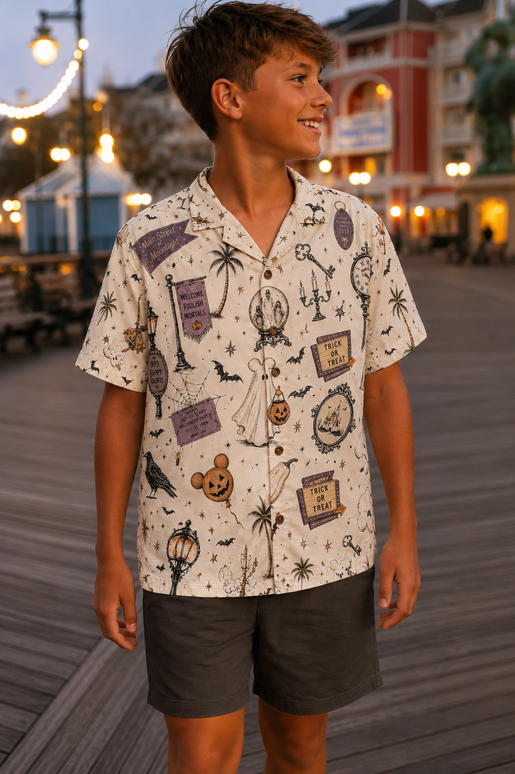 Happy Haunts Boys Resortech™ Button-Down