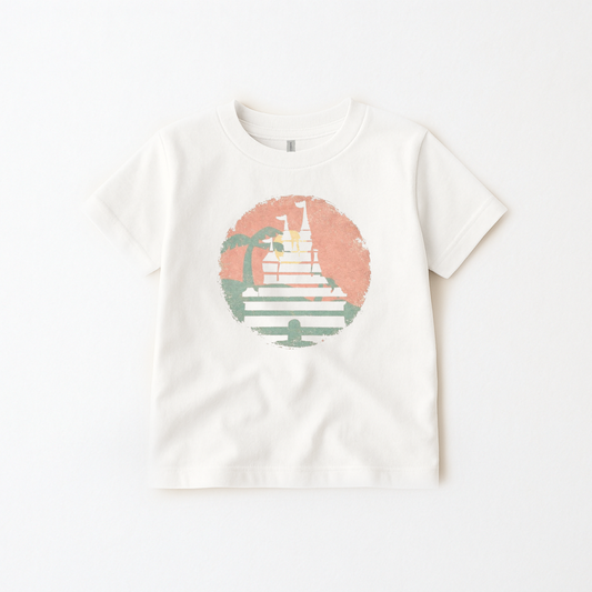 Retro Sunset Castle | Kids Heritage Blend Tee