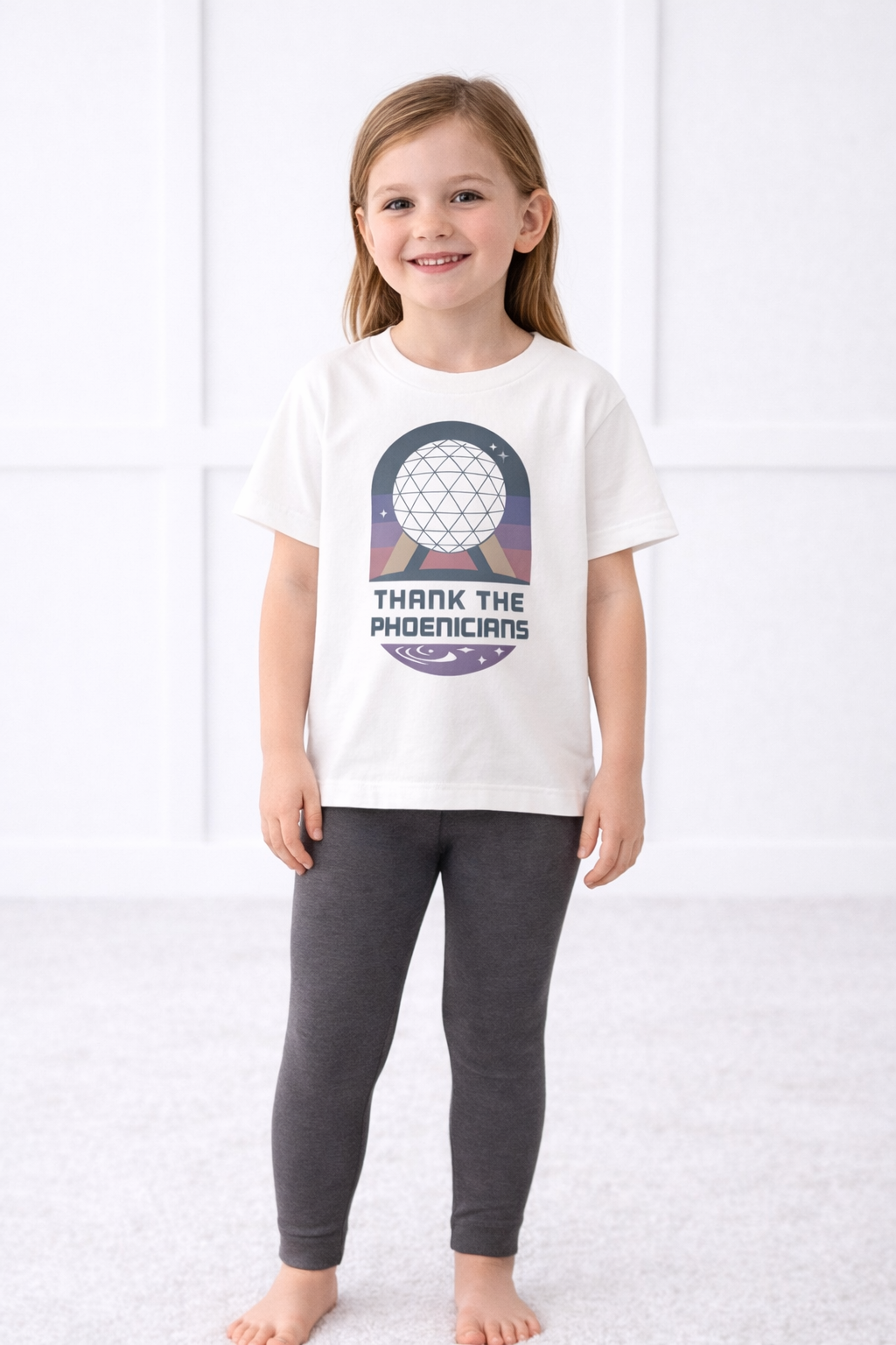 Kids Core Cotton Leggings in Ash