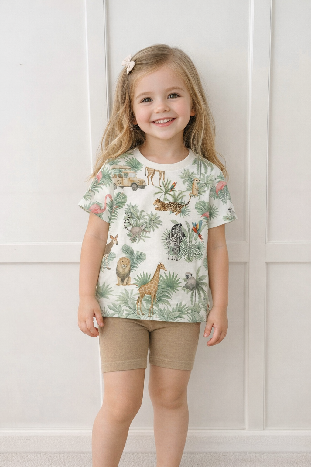 Kids Core Cotton Bike Shorts in Dune