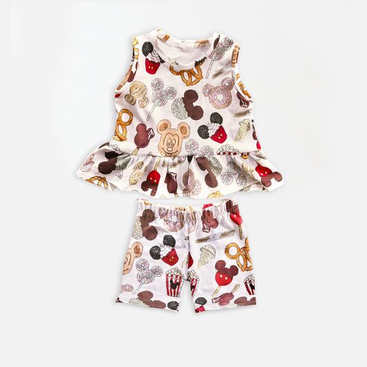 Kids Handcrafted Magical Snacks Peplum Tank & Optional Bottoms