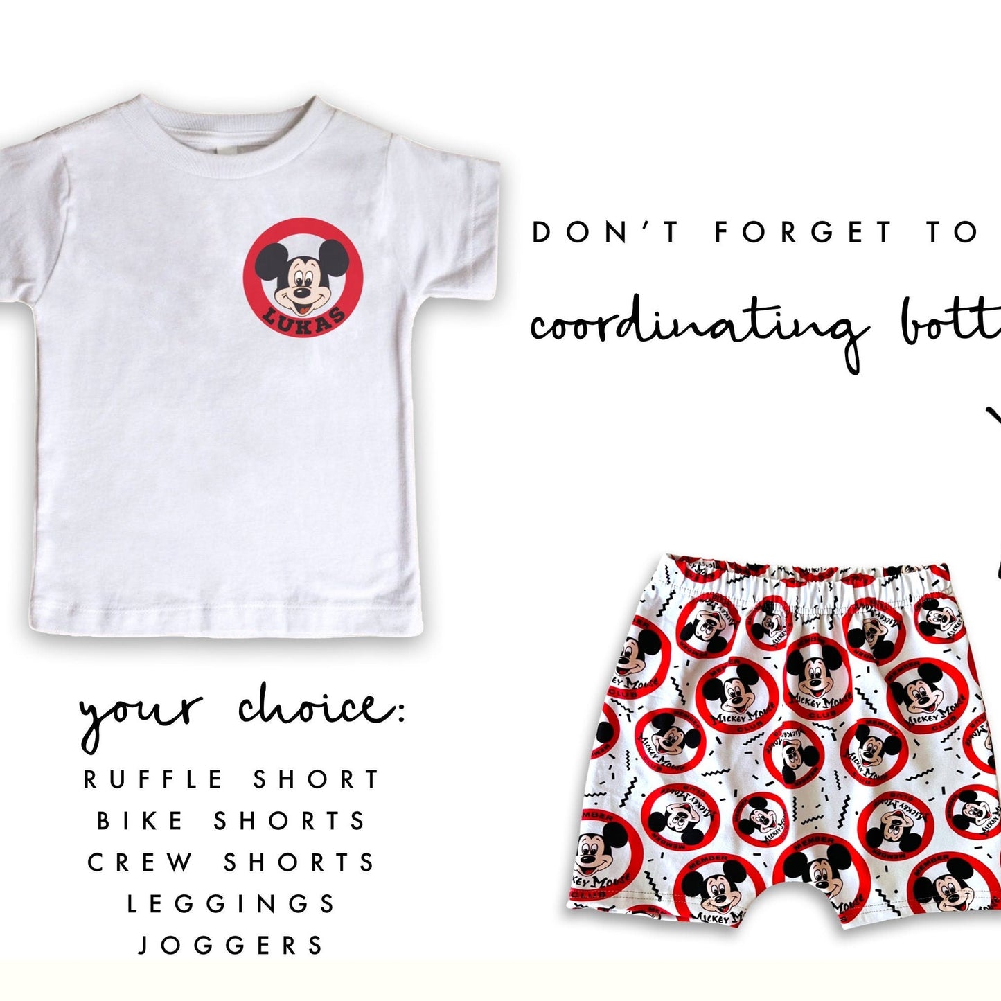 Custom Mickey Mouse Club Name Tee , Disney Set, Disney Vacation Tee kids & baby Disney Outfit, Kids Mickey t-shirt, Boys Disney Set Outfit