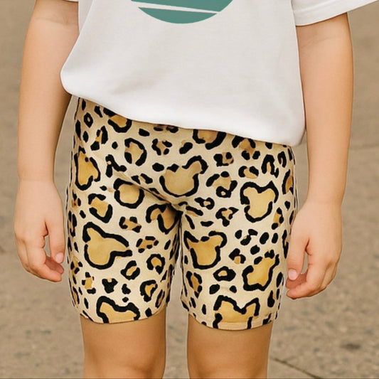 Kids Handcrafted Cheetah Safari Bike Shorts