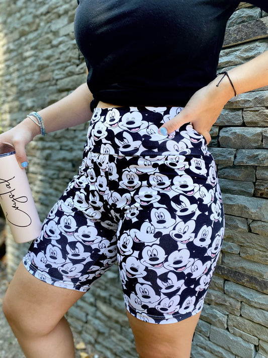 Adult Handcrafted Monochrome Mouse Bike Shorts